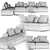  Flexform GROUNDPIECE Modular Sectional Sofa 3D model small image 3