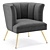 Luxurious Velvet Armchair with Performance Features 3D model small image 1