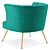 Luxurious Velvet Armchair with Performance Features 3D model small image 3