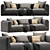 Modern Meridiani Bacon Sofa 3D model small image 1