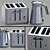 Sleek Black Chrome Kitchen Set 3D model small image 4