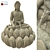 Lotus Buddha Fountain Sculpture 3D model small image 1