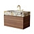 Evoline Caneletto Walnut Vanity with Stoneware Sink 3D model small image 1