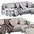 Elegant Poliform Bristol Sofa Set 3D model small image 7