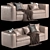 Minotti Powell Modular Sofa 3D model small image 2