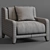 Vintage 40s Style Alma Armchair 3D model small image 2