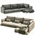 Stylish Long Island Sofa Model 3D model small image 3