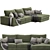 Beta Summit Right Chaise Sofa 3D model small image 3