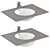 CeramaLux White Washbasin Set 3D model small image 1