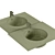 CeramaLux White Washbasin Set 3D model small image 2