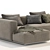  Luxe Flexform Grandemare Chaise sofa 3D model small image 4