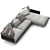 Elegant Flexform Bretton Chaise Longue 3D model small image 4