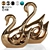 Ceramic Swan Lover Statue Decoration 3D model small image 1