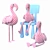 Smooth Flamingo Toy Set 3D model small image 1