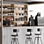 Modern Cafe Bar OBJ Furniture 3D model small image 3