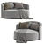 Elegance 3D Loveseat Furniture 3D model small image 2