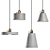 Industrial Concrete Pendant Lights 3D model small image 1