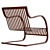 Sleek Modern Lounge Chair 3D model small image 4