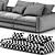 Modern Flexform Harper 3-Seat Sofa 3D model small image 6