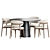 Modern Wood Dining Set Set 3D model small image 3