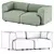 Compact Modern DUO MINI Sofa 3D model small image 2