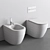 Italian Floor Bidet/Toilet Set 3D model small image 3