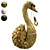 Elegant Swan Sculpture Wall Light 3D model small image 2