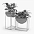 Modern Fiberglass Resin Planters Set 3D model small image 4