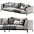 Elegant Flou OLIVER Sofa Set 3D model small image 14