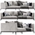 Elegant Flou OLIVER Sofa Set 3D model small image 15