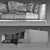 Elegant Flou OLIVER Sofa Set 3D model small image 8