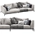 Elegant Flou OLIVER Sofa Set 3D model small image 12