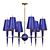 Navy Lacquer Chandelier 36-inch 3D model small image 1