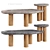 Travertine Side Table Set CB2 3D model small image 2