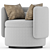 Modern Alessandra Swivel Armchair 3D model small image 3