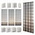 Sleek Glass Block Room Divider 3D model small image 1