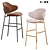 Modern Padded Bar Chair Stool 3D model small image 1