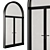 Arched Metal Glass Door Model 3D model small image 3