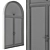 Arched Metal Glass Door Model 3D model small image 5