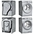 GE Smart Washer Dryer Set 3D model small image 4