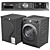 GE Smart Washer Dryer Set 3D model small image 10