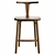 Curved Wood Oxbend Barstool 3D model small image 2