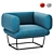 Modern Metal and Fabric Armchair 3D model small image 1