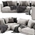 Modern Poliform Bristol L-Shaped Sofa 3D model small image 2