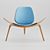 Designer Shell Cosmo Upholstered Chair 3D model small image 3