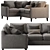  Luxe Beverly 3-Piece Sectional 3D model small image 5