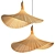 Bamboo Rattan Pendant Light 3D model small image 1