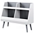 Walnut & White Mid-Century Bookcase 3D model small image 5