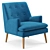 Modern Upholstered Lounge Chair 3D model small image 2