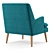 Modern Upholstered Lounge Chair 3D model small image 4